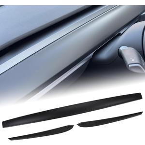 One-Piece No Gap Dashboard Cover Wrap and Front Door Trim Panel Compatible with 2019-2024 Tesla Model Y 2021-2023 Model 3 Interior Matte Black