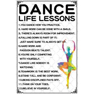 Inspirational Ballet Tin Signs Dance Life Lessons Meatl Tin Sign Quotes Wall Art Decor Signs for Home Office Bedroom Dance Room Decor Tin Plaque Dancer Gifts Tin Poster girls room decor signs 8x12 Inches