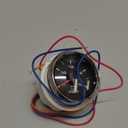 2 Inches /52mm Car Boat 12V Voltmeter 8-16VDC Voltage Meter Gauge with Multi- Lights for Auto Marine Vehicles (Black&Silver, 12V/8-16V)