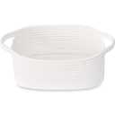 ABenkle Small White Basket, Soft Woven Storage Bins Baskets for Cat Dog Toys Organizer, Decorative Shelves Closet Organizing Basket Chest Box, Empty Gift Baskets