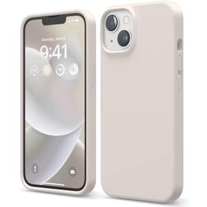 elago Compatible with iPhone 14 Case, Liquid Silicone Case, Full Body Protective Cover, Shockproof, Slim Design, Anti-Scratch Soft Microfiber Lining, 6.1 inch (Stone)
