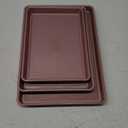 HONGBAKE Baking Sheet Pan Set, Cookie Sheets for Oven, Nonstick Half/Quarter/Jelly Roll Pans with Diamond Texture Pattern, Heavy Duty Cookie Tray, Pink (Pink Carbon Steel)