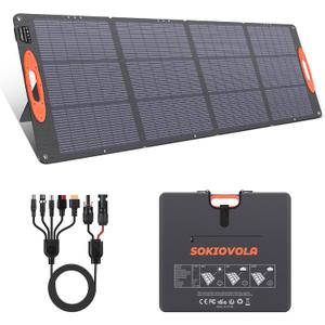 N-Type 16BB 200W Portable Solar Panel for Power Station 20V Foldable Solar Panel 25% High Efficiency IP68 Waterproof for Outdoor Trip RV Camping Blackout Off Grid