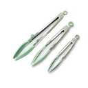 Kitchen Tongs, Stainless Steel Cooking Tongs with Silicone Tips, 600ºF High Heat-Resistant Non Scratch Locking Tongs for Cooking BBQ Grilling Air Fryer Pans, Set of 3 (7" 9" and 12") Sage Green