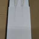 Toovip 50 Pack 5.25x3.25x8.25 Inch Small White Kraft Paper Bags with Handles Bulk, Gift Wrap Bags for Favor Grocery Retail Party Birthday Shopping Business Goody Craft Merchandise Take Out Cub Sacks