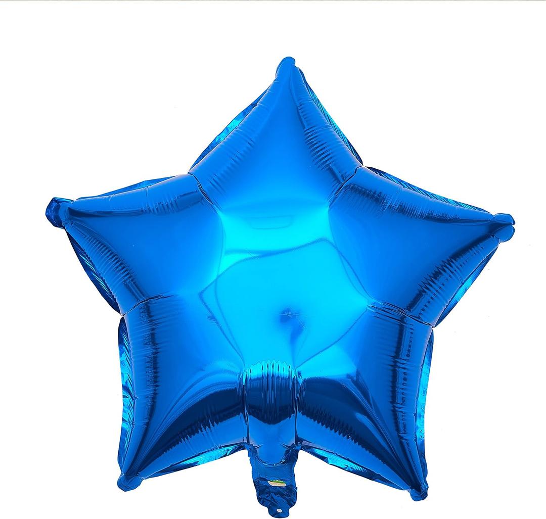 Blue Star Shape Foil Balloon, 10pcs Big Mylar Helium Balloons for Birthday Party Wedding Party Decoration 18 Inch