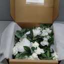 Ling's Moment White Bridal Bouquet Cascading, Ivory Wedding Bouquets for Bride, 15 Inch Bride Bouquets for Wedding Artificial Flowers Bouquets