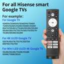 2PCS Replacement Remote Control for Hisense Smart Google TVfor UHD 4K ULED Google TVs,for Mini-LED ULED 4K TV Series