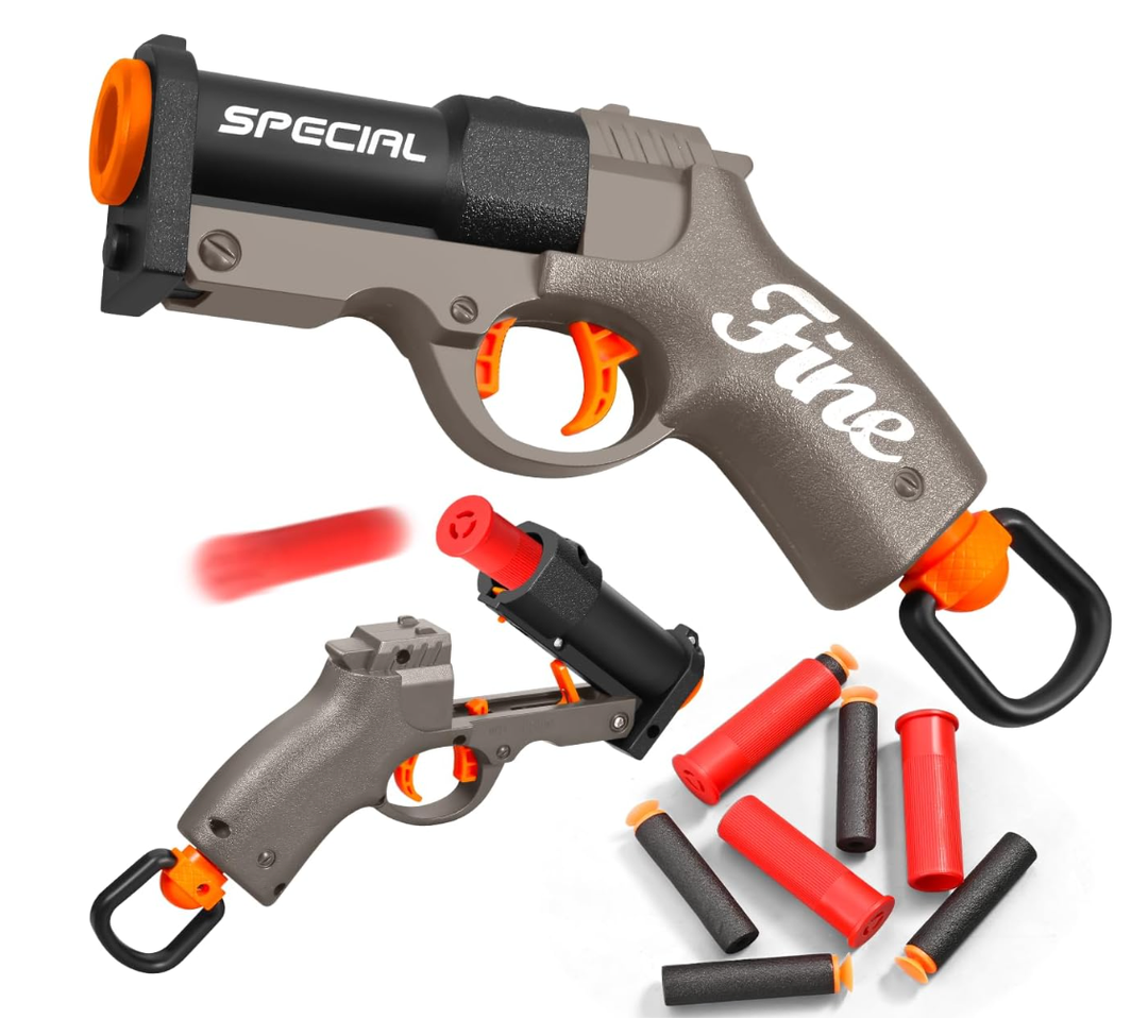 YUCCKYOU Shell ejecting Pistol Soft Bullet Toy Gun Cheap Cool Stuff Realistic Look Real Hand Guns Stress Shot Dart Fake Shooting Game for Adult Under 10 Dollar Gifts for Age 14 Years Old (Gray)