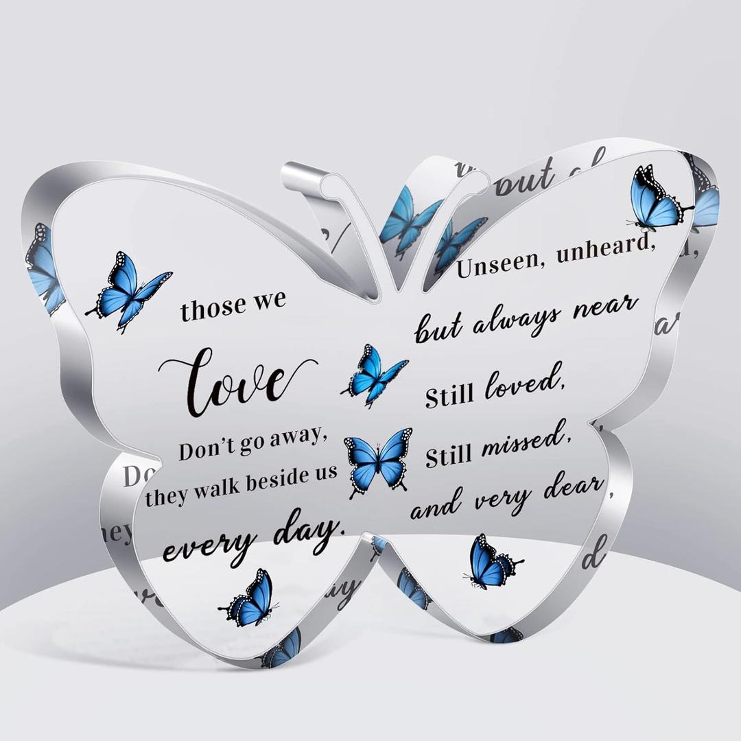 Bucherry Sympathy Gifts for Loss of Loved One Bereavement Gifts Memorial Acrylic Butterfly Funeral Condolences in Memory of Loss Loved One Remembrance Mom Dad Husband Mother Father Grandma