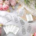 FoldTier 100sets Wedding Favors for Guests Include Key Bottle Opener Beer Bottle Opener Keychain Thank You Cards and Organza Bags Bridal Shower Wedding Party Souvenirs Gifts (Thank You)