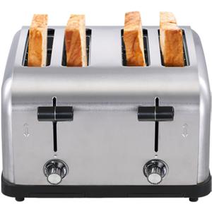 1800W Commercial Grade 4-Slice Pop Up Toaster -industrial Toasters 6-Browning Settings with Removable Crumb Tray for Bagel Bread English Muffins, Waffles