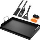 Utheer Griddle Kit, 25 x 16 Inch Pre-Seasoned Cast Iron Griddle