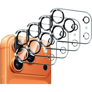 ivoler 4-Pack Camera Lens Protector for iPhone 17 Pro 6.3'' Screen Protector Tempered Glass[Case Friendly][New Rersion],for iPhone 17 Pro Scratch-Resistant,Clear+Black Circle (Transparent)