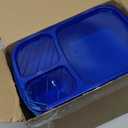 8 Pack Bento Lunch Box Set 3 Compartment Wheat Straw Meal Prep Food Storage Containers Plastic, Microwave and Dishwasher Safe Jewel Brights