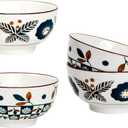 Japanese Ceramic Bowls, 4.5-Inch for Kitchen,Rice and Salad, Various Combinations of Japanese Style Blue and White Porcelain (Set of 2)