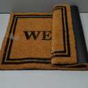 Barnyard Designs Natural Coco Coir Heavy Duty Backing Doormat - Large Cute Non-Slip Front Door Welcome Mat for Outside Entrance or Porch Entry, Brown (17x30, Welcome)