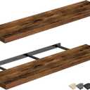 QEEIG Floating Shelves for Wall 39.4" Long - Wall Mounted Shelf Bathroom Kitchen Living Room Bedroom Farmhouse Home Decor Display Bookshelf Large 39.4 x 9.3 inch Set of 2, Rustic Brown (008-100BN)