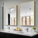 TRAHOME Bathroom Vanity Mirror for Wall, 2 Pack 36" x 24" Metal Framed Rectangular Bathroom Wall Mirror for Over Sink, HD Shatterproof Glass, Hangs Horizontally or Vertically(Gold)
