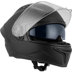 Favoto Full Face Helmet with Dual Visors, DOT Approved Motorcycle Helmet , Lightweight Street Dirt Bike ATV Off Road Motocross Helmet for Adults (M(57-58cm/22.4-22.8inch), Black)