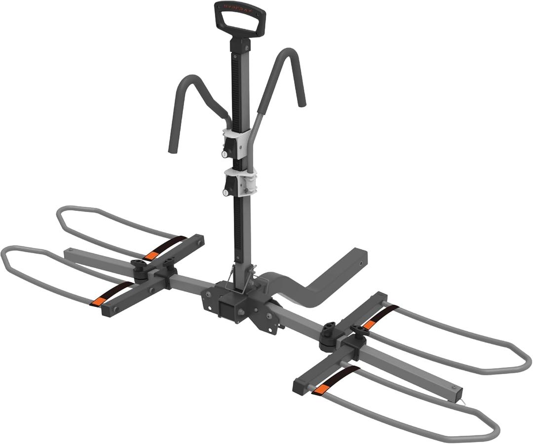 HYPERAX Volt 2 - E Bike Hitch Mounted Platform Style 2 Bikes Carrier for Car, SUV, Trucks, Sedan, Tilting e-Bike Rack for Hitch Fits Up to 2 X 70 lbs Bike with Up to 5" TIRE - NO RV USE!