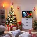 Gejoy Popcorn Christmas Tree Toppers Christmas Movie Night Party Supplies Decorations Wooden Xmas Tree Ornament for Indoor Movie Holiday Party Supplies