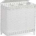Laundry Hamper with 3 Removable Liner Bags; 132L Handwoven Rattan Laundry Basket with Lid & Heightened Feet; Clothes Hamper with Side Handles; Laundry Sorter with 3 Separate Sections