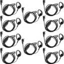 Retevis RT68 Walkie Talkies Earpiece with Mic, Soft Earhook, 2 Pin, for RT22 RT68 RT21 H-777 RT27 RT68H, Compatible with Kenwood pxton Baofeng BF-888S 2 Way Radio, Two Way Radio Headset(10 Pack)