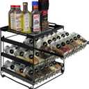 Artibear Desktop Pull Out Spice Rack Organizer for 54 Standard 4-Ounce Jars, 3-Tier Countertop Spice Holder for Kitchen, Matte Black (Jars Not Included) (3-Tier-Upgraded)
