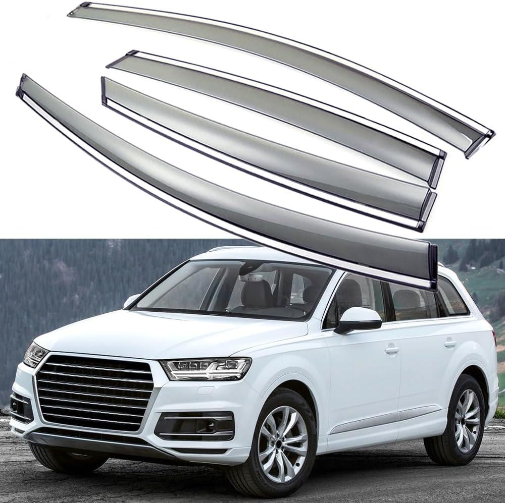 Sun/Rain Guards Wind Deflector Window Visor Compatible with 2017-2025 Audi Q7 SQ7, Sun Visor Shield, Tape-On 4 pcs