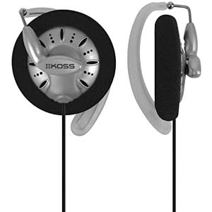 Koss KSC75 Portable On-Ear Clip Headphones, Retro Style, Ultra Lightweight, Silver and Black