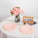 COLOSUS 60Pcs Pink and Gold Plastic Plates Set, Gold Pink Disposable Party Plates, 30pcs Dinner Plates and 30pcs Salad/Dessert Plates for Wedding, Party, Anniversary, Daily Use,Valentine's Day