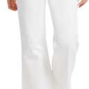 Tapata Women's 24/26 Petite Regular Wide Leg Jeans High Waisted Flare Stretchy Cropped Denim Pants Trendy Baggy Pockets (Medium, White)