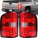 Tail Lights Assembly for Chevy Silverado 1500 2500 3500 2500HD 3500HD 2007 2008 2009 2010 2011 2012 2013 2014 Rear Brake Turn Signal Left Driver Right Passenger Taillights, 2 Packs