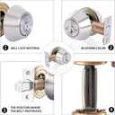 Double keyed Deadbolt Lock - Keyed on Both Sides, 2-Way Adjustable Cylinder Deadbolt (Privacy/Passage), Satin Stainless Steel (Silver, Single Cylinder) (Silver, Double Side)