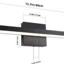 Ralbay 15.7 inch Modern LED Black Vanity Light 12W Frosted Aluminum for Bathroom Vanity Lighting Fixtures Natural White 4500K