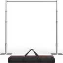 EMART Pipe and Drape Backdrop Stand Kit, 8.9ftx10ft Heavy Duty Adjustable Photo Background, Metal Frame with Flat Base for Wedding, Birthday Party, Banquet Decorations - Silver