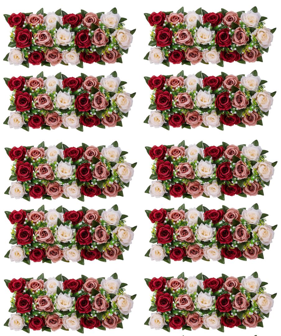 Custom Made Artificial Flower Wall Panels 10pack