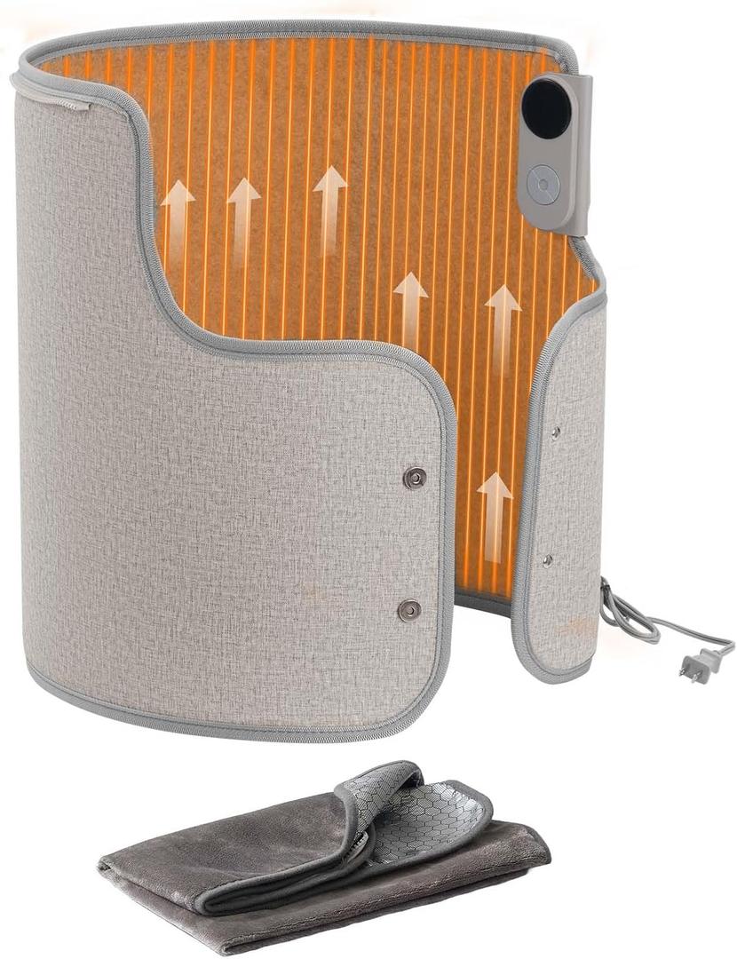 VEVOR Under Desk Space Heater,Rollable Foot Warmer Portable for Home&Office,Timer & Secure,Quiet for Legs,Ankles,Touch&Remote Control Personal Electric Round Surround Warming Pad,Over-Heat Protection