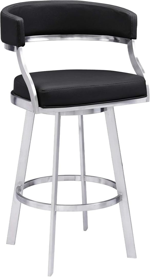 Saturn Bar Stool, 26" Counter Height, Black