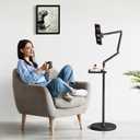 Houele Tablet Floor Stand with Removable Tray, iPad Floor Stand Holder for Bed, Height Adjustable Tablet Mount iPad Holder for 4.7-15.6 Tablets iPads and Phones