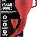 TEC Products FlexAll Long Flexible Funnels - Automotive Oil Funnel with Hose, Durable Nitrile Rubber for Oil Change, Transmission Funnel Fluid, Diesel, Fuel, Gas - Made in USA - Red (16 x 5 Inches)