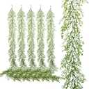 6 Pack 5.57ft Artificial Greenery Garland, Leaf Garland for Room Decor, Garlands for Decoration, Fake Vines Hanging Plants for Home Bedroom Garden Wall Wedding Decor-040 (040-6 Pack)