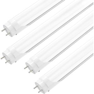 JESLED 4FT LED T8 Type A+B Tube Lights, 24W(65W Equivalent), 3200LM, 6000K, Single or Double End Powered, Plug and Play or Ballast Bypass, 4 Foot T10 T12 Fluorescent Bulbs Replacement, Frosted(4-Pack)