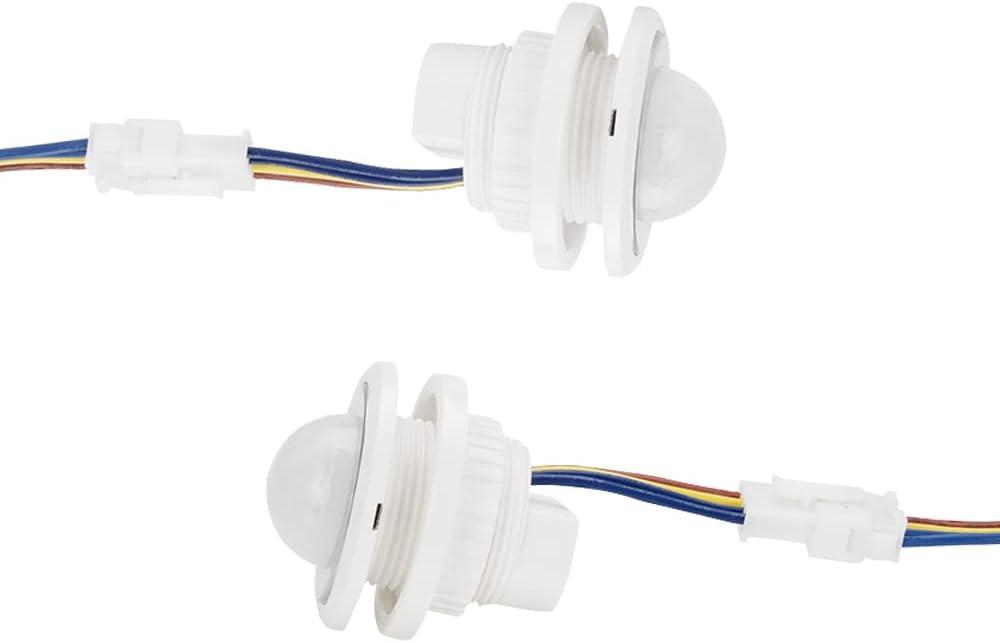 QDenglamp.Mini Motion Sensor Light Switch PIR Sensor Smart Detection Time Delay Adjustable Infrared Induction Detector for Strip LED Ceiling Lamp (5V24V（2 Pack）)