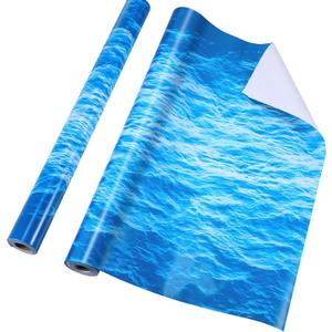 Tenceur Ocean Bulletin Board Paper 24 Inch x 100ft Sea Fade Resistant Wrapping Blue Paper Roll for Birthday Party Background Classroom Decor