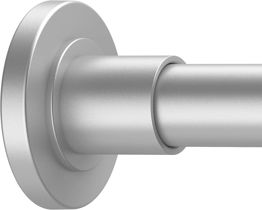 GXOACKJ Silver Shower Curtain Rods - 31-80 Inch Spring Tension Shower Rods for Bathroom, Adjustable, No Drilling, No Rust, Stainless Steel