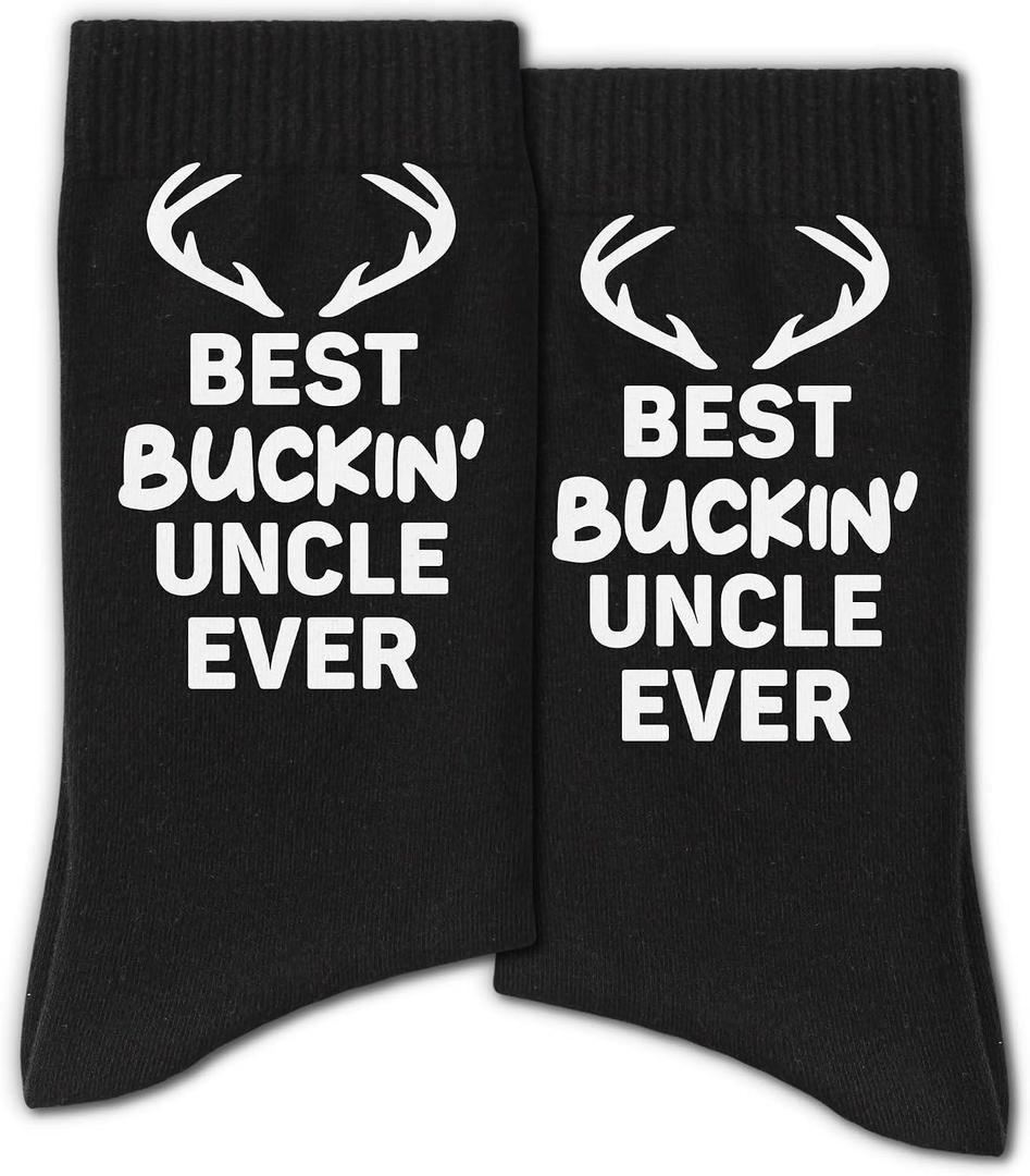 Funny Dad Uncle Grandpa Socks, Black Crew Socks for Family Men
