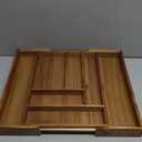 Luxury Acacia Kitchen Drawer Organizer - Silverware Organizer - Utensil Holder and Cutlery Tray with Grooved Drawer Dividers for Flatware and Kitchen Utensils (8 Slot), 17*12.4*2 inch