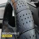 Black Lace-On Steering Wheel Cover, 14-15 Inch Universal Fit, Retro Classic Style for Cars Trucks SUVs, Stretch Grip,Accessory Auto Vehicle, DIY Install